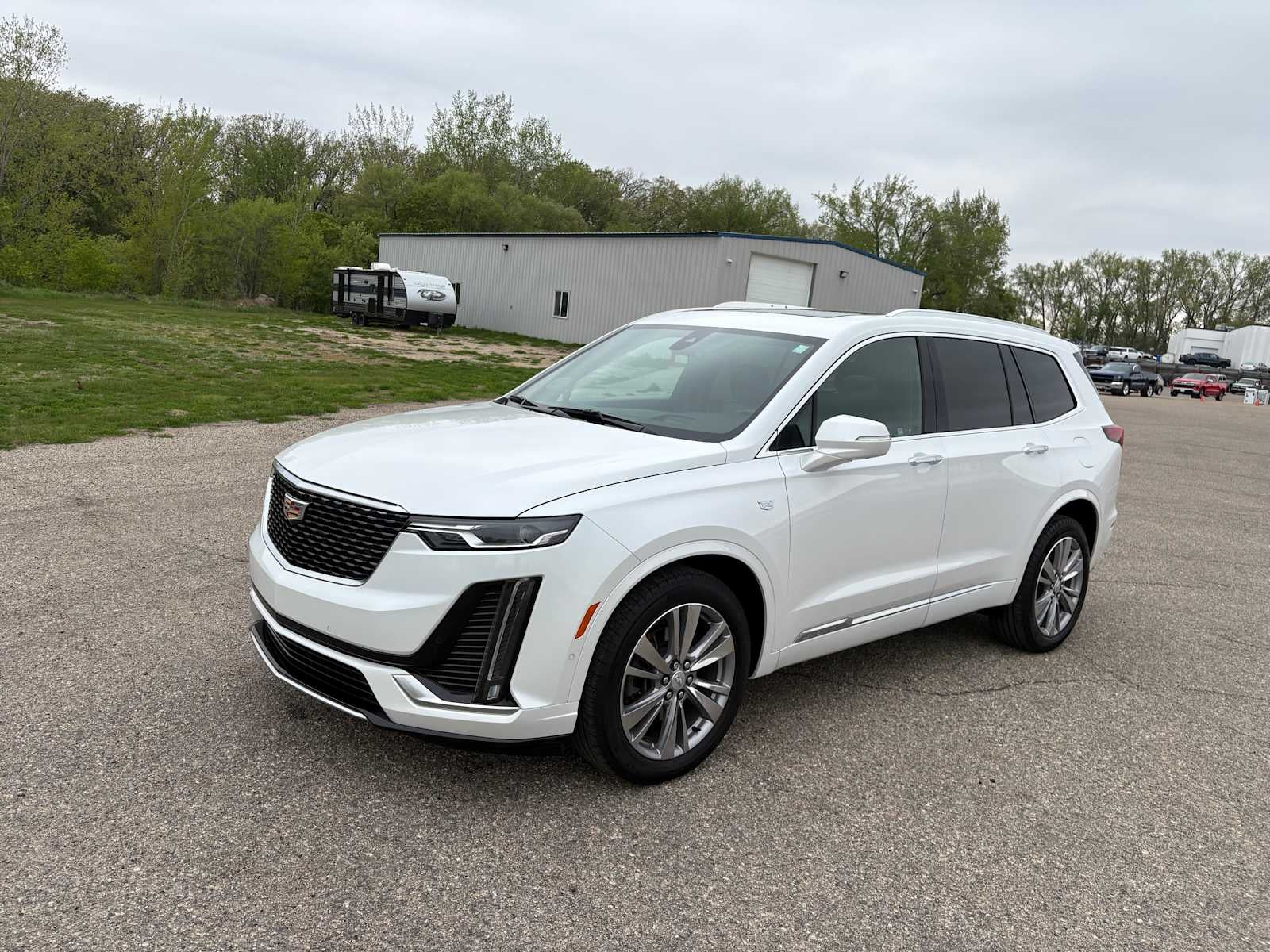 2024 Cadillac XT6 Premium Luxury in Crystal White Tricoat — front three-quarter view