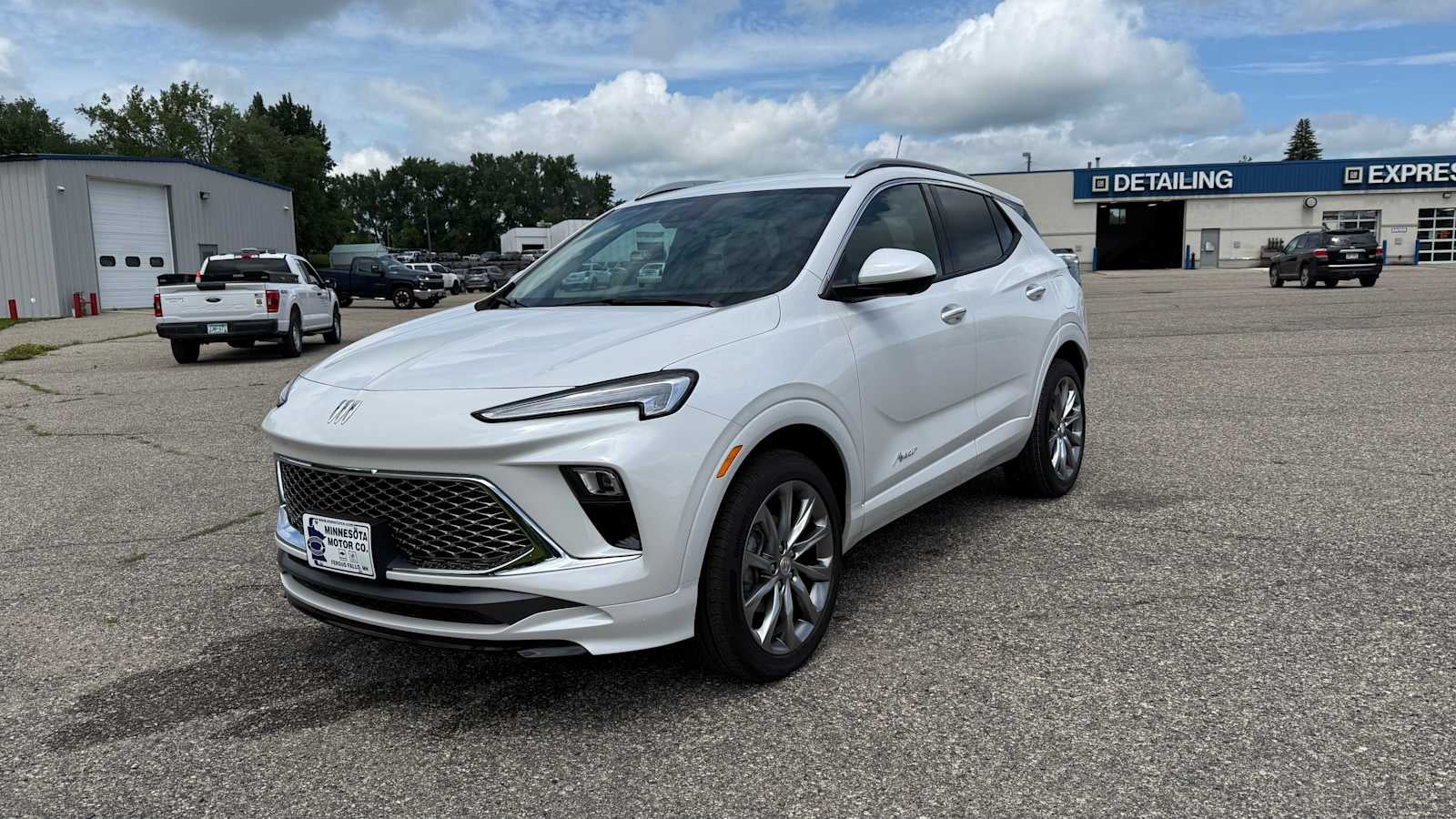 2026 Buick Encore GX Avenir in White Frost Tricoat — front three-quarter view